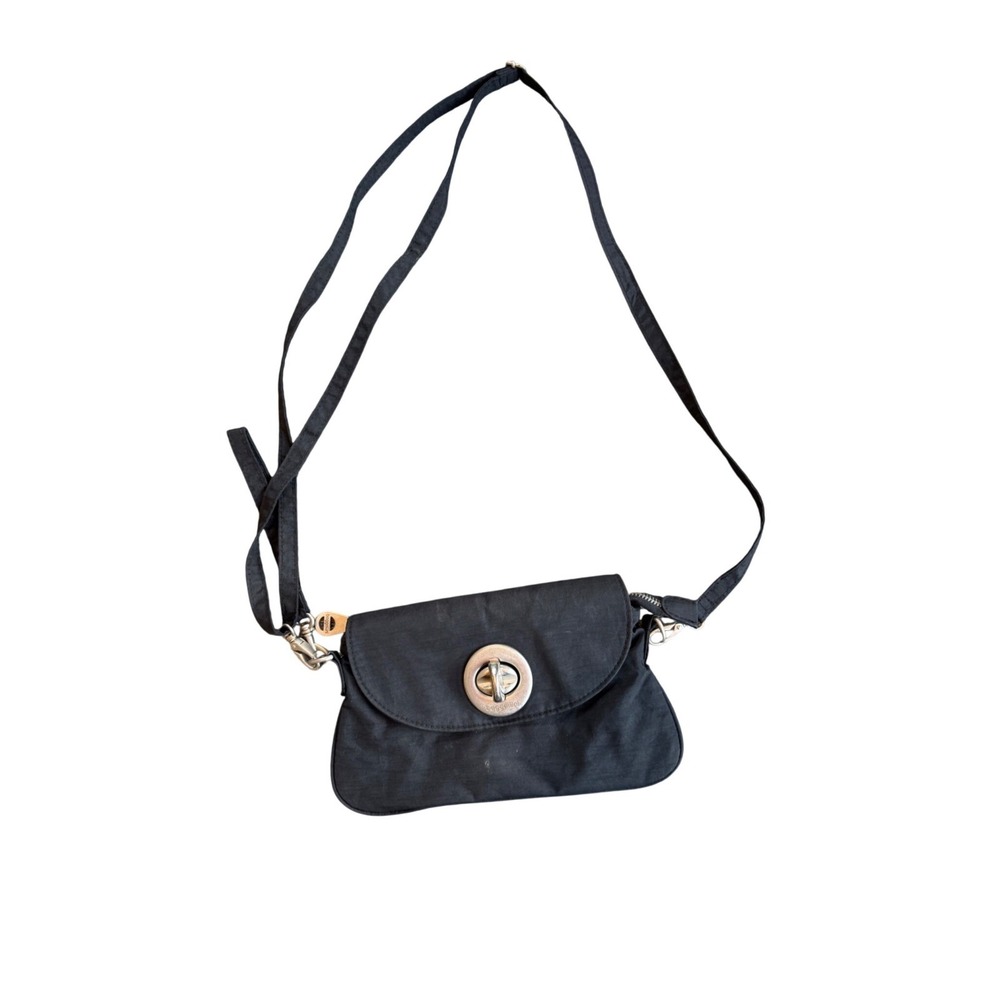 Baggallini Black Nylon Y2K Crossbody Travel Organizer Purse ne nostalgia